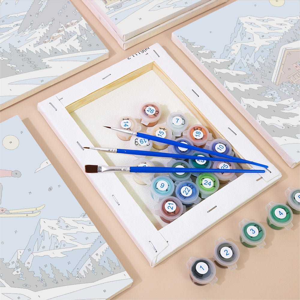 Alpine Ski Days mini painting set