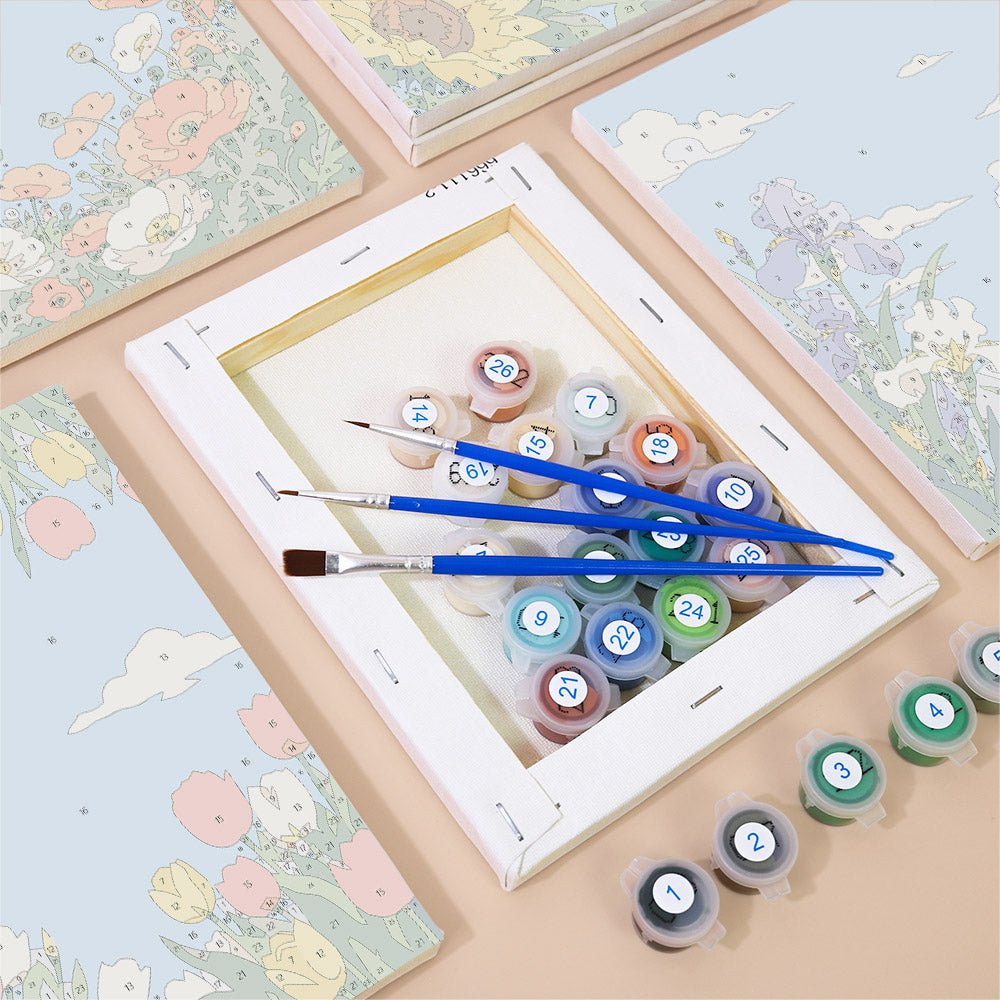Blue Sky Blooms mini painting set