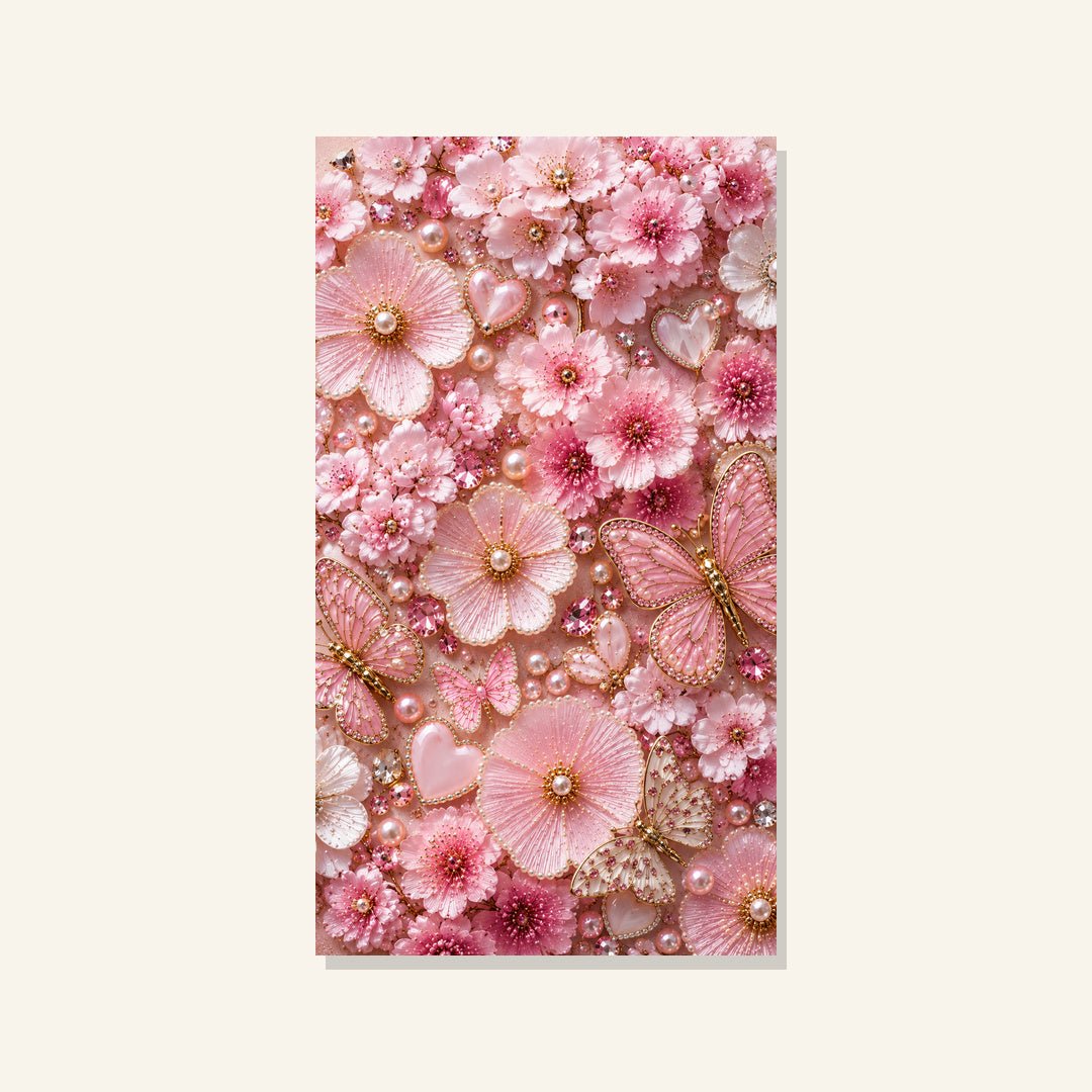 Blushing Butterfly Garden - Pearl Painting - Judy Paint