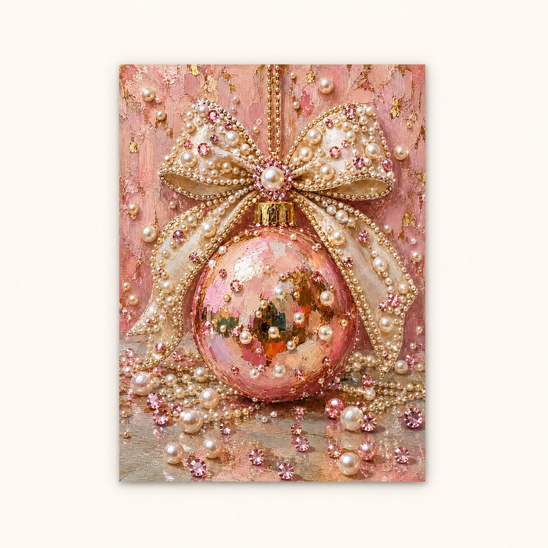 Blushing Pearl Christmas Bauble - Pearl Painting - Judy Paint