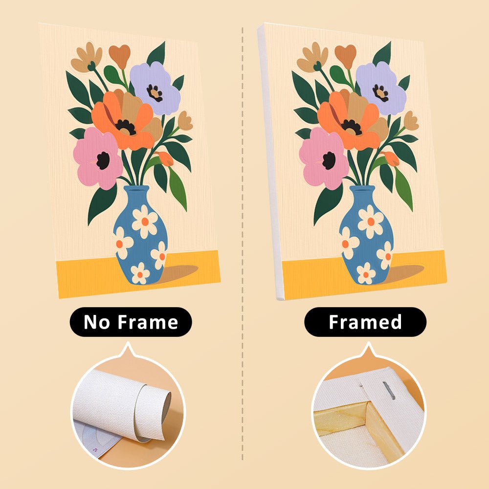 No frame vs. framed canvas