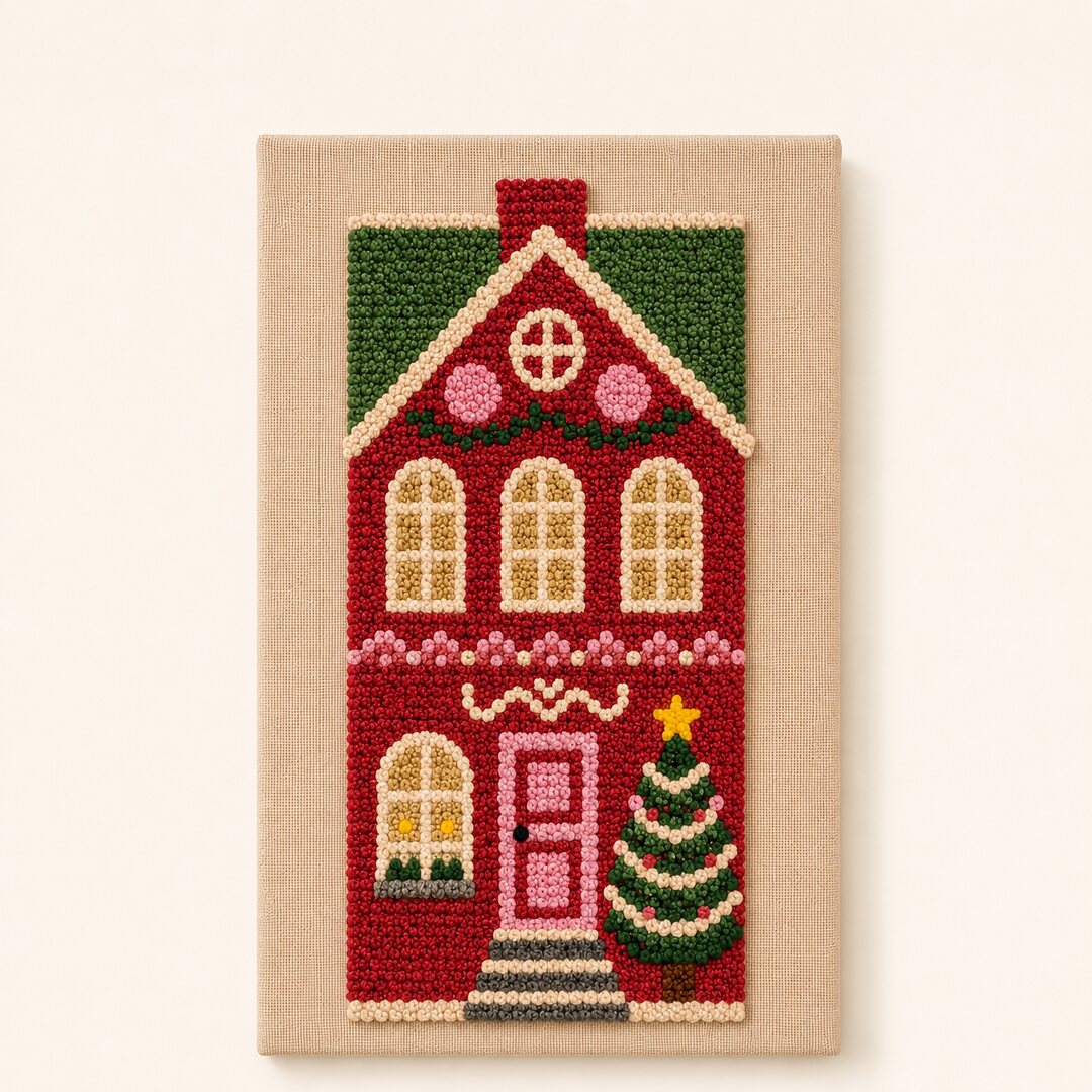 Merry Crimson Cottage - Vertical Edition - Judy Paint