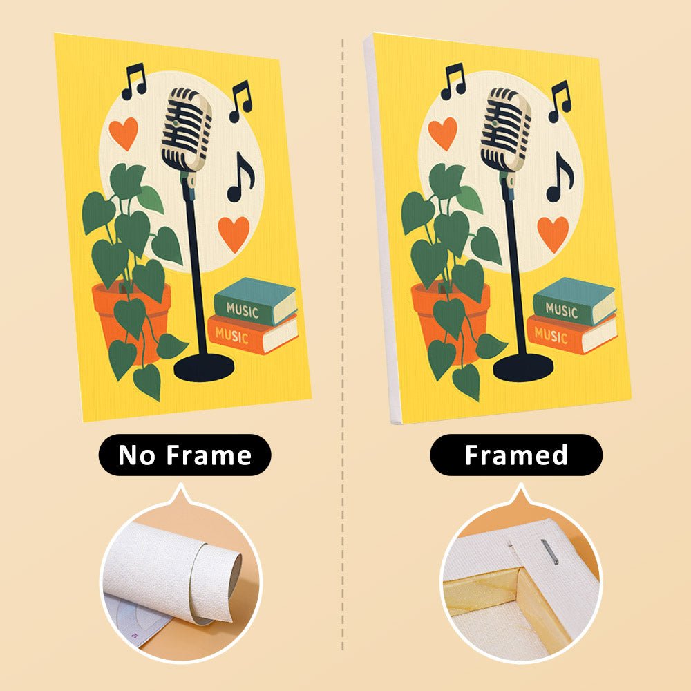 No frame vs. framed canvas