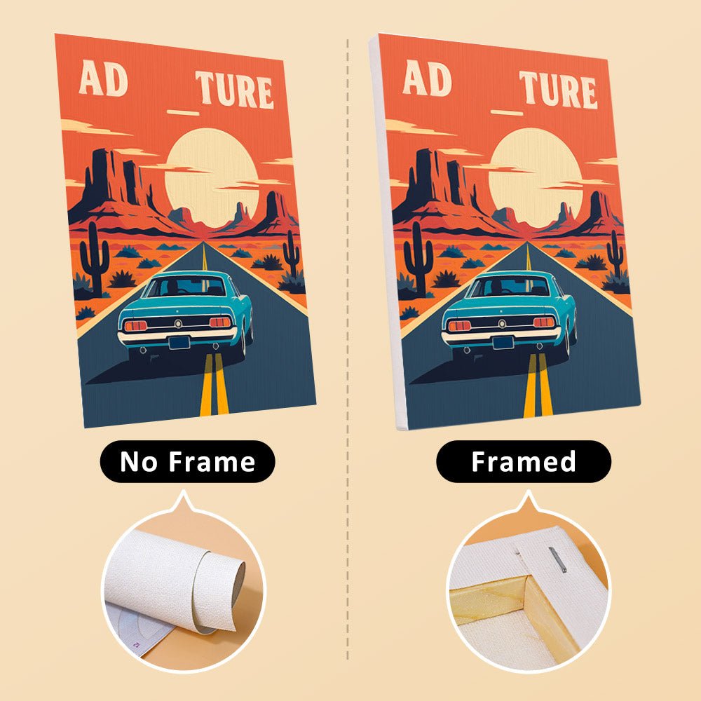 No frame vs. framed canvas