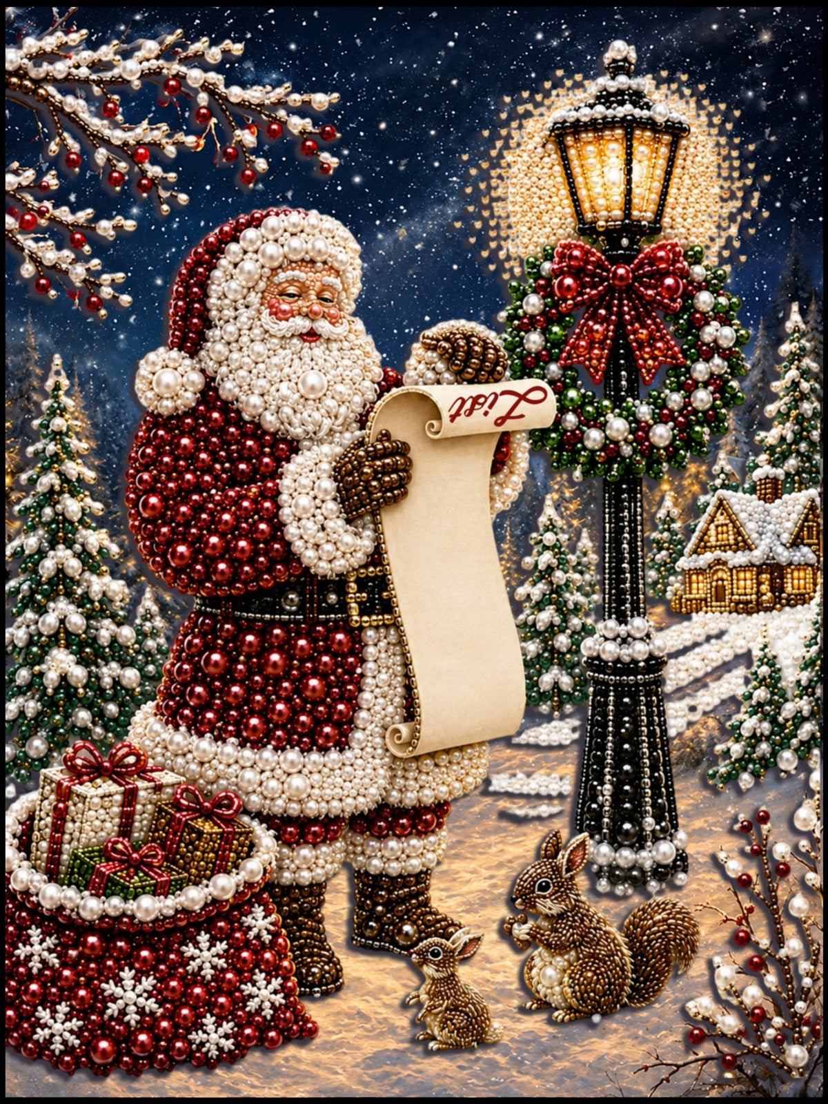 Santa’s Christmas List - Pearl Painting - Judy Paint