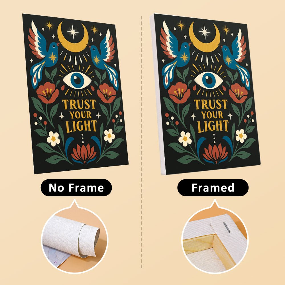 No frame vs. framed canvas