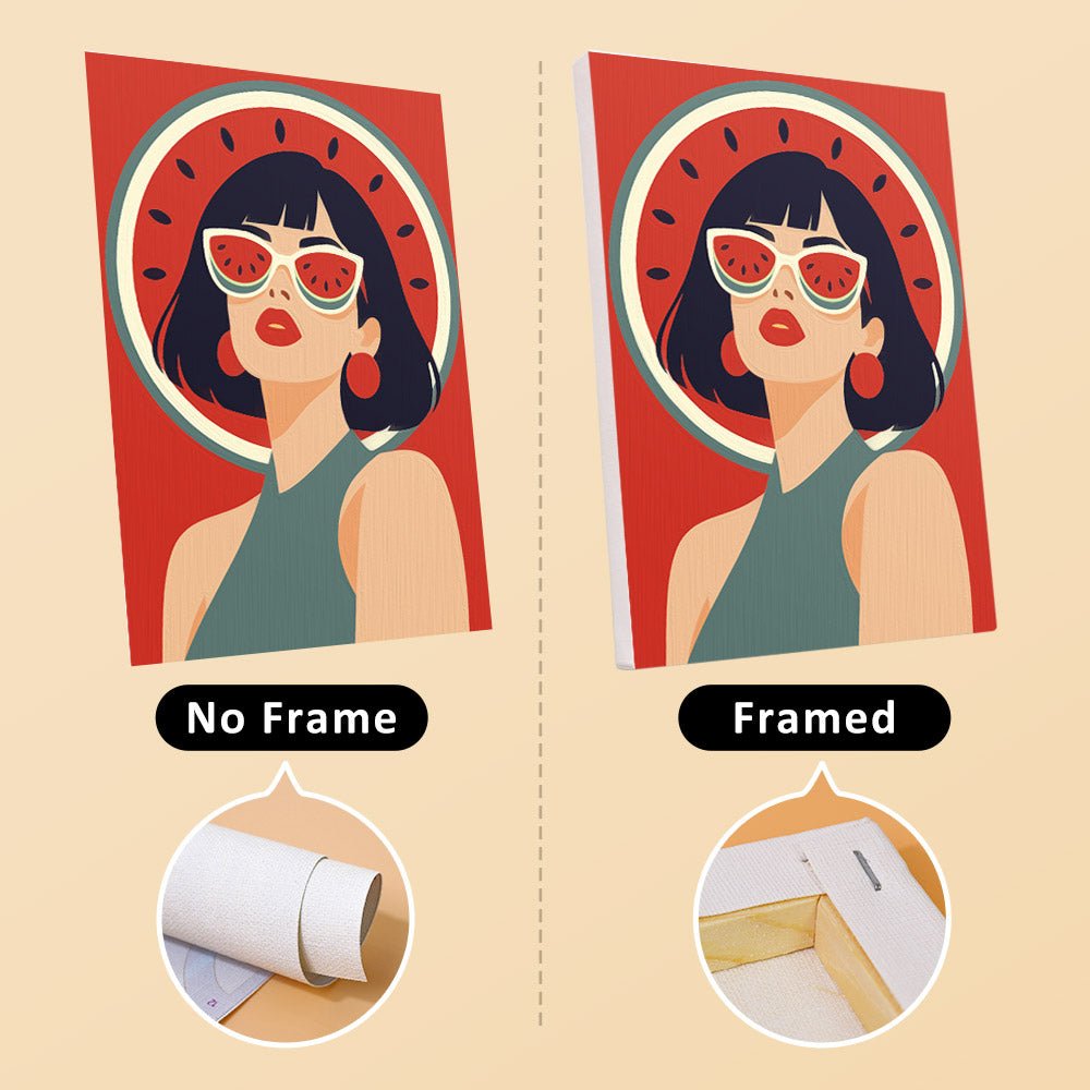 No frame vs. framed canvas
