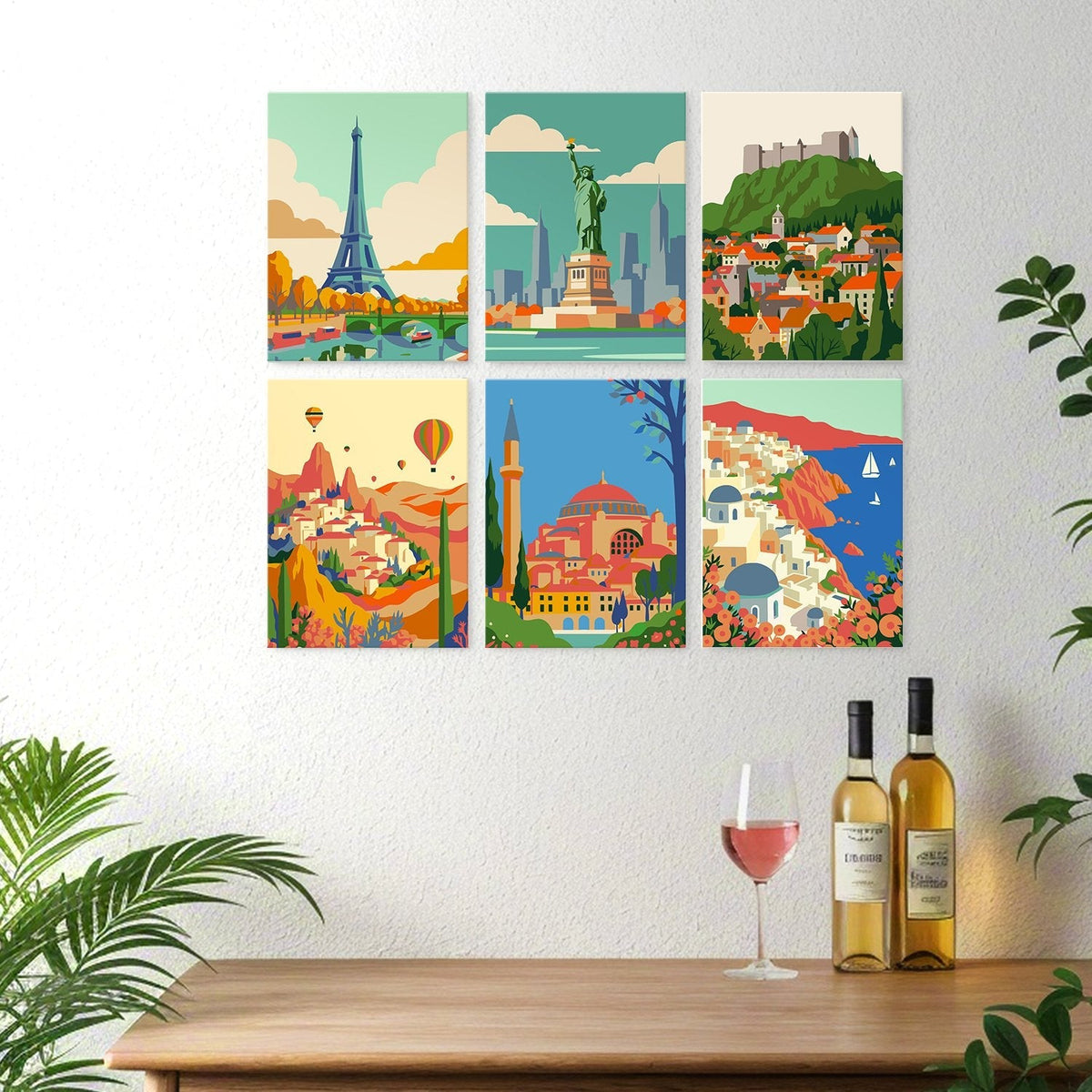 Travel Views – Set of 6 Mini Paintings - Judy Paint