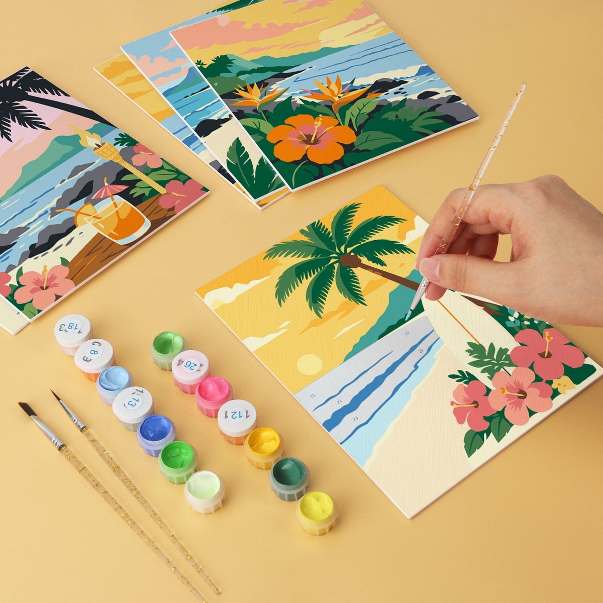 Tropical Shores – Set of 6 Mini Paintings - Judy Paint