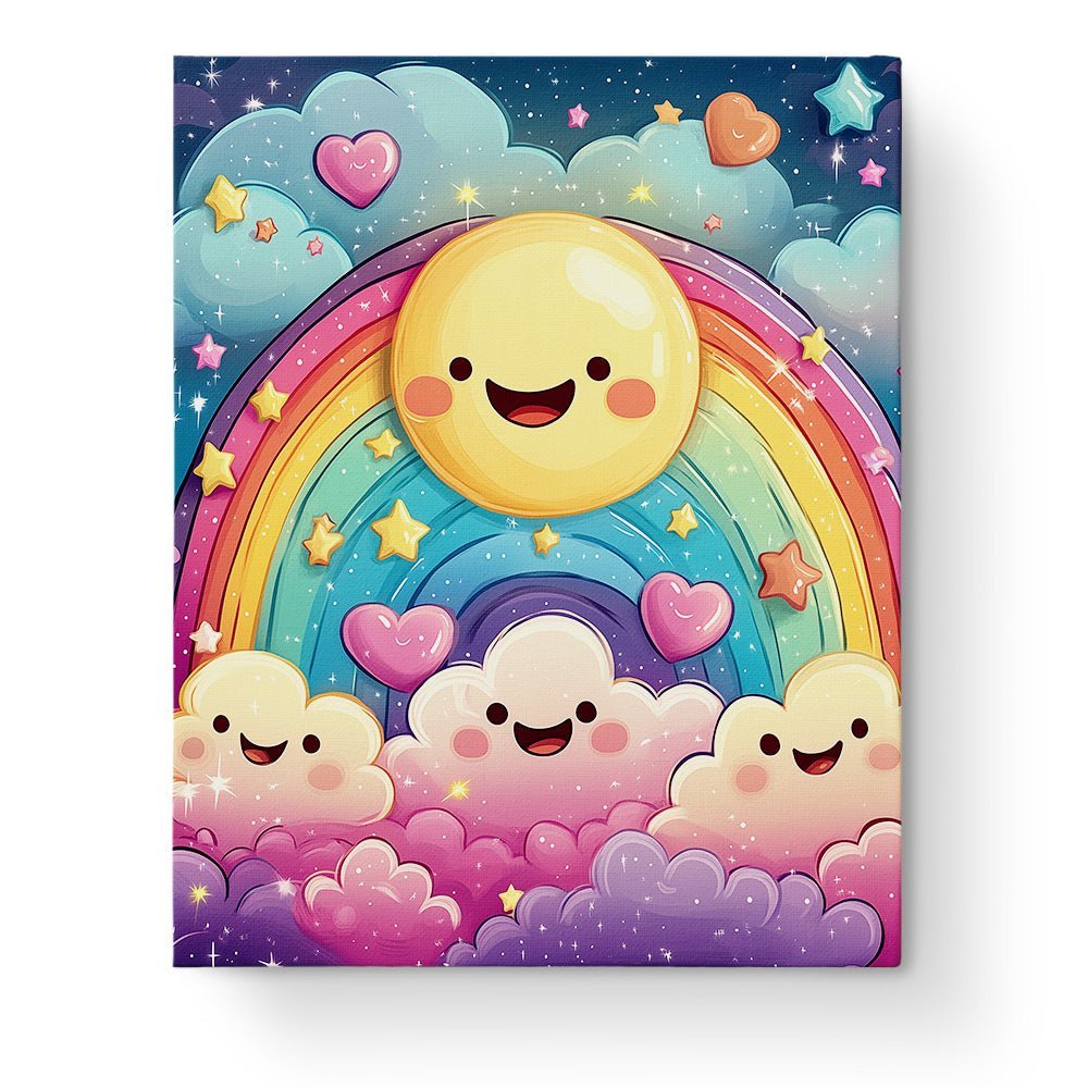 Paint by numbers canvas with colorful galaxy design