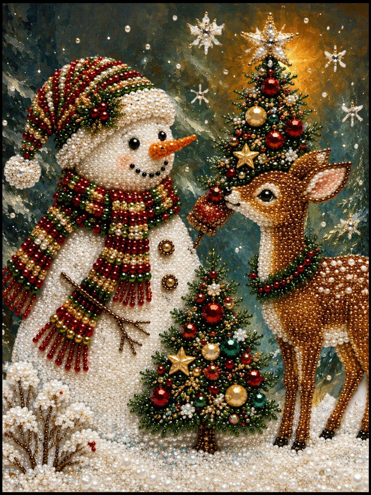 A Winter Friendship Feast - Pearl Painting - Judy Paint