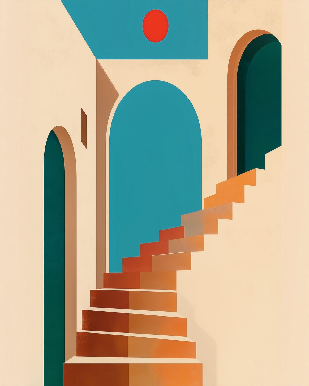 Abstract Architectural Staircase - Minimalistic - Judy Paint
