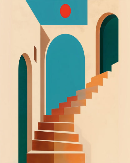 Abstract Architectural Staircase - Minimalistic - Judy Paint