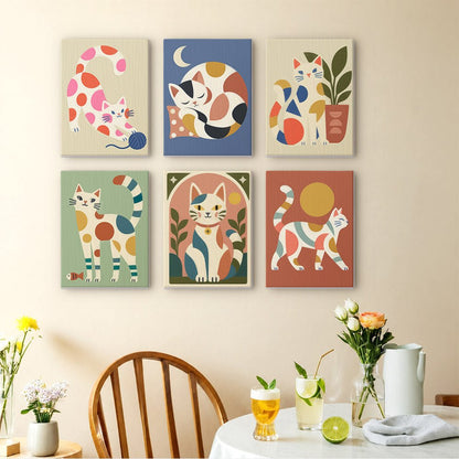 Abstract Cat Shapes mini painting set
