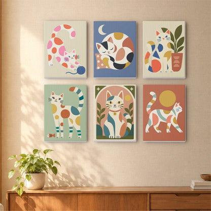 Abstract Cat Shapes mini painting set