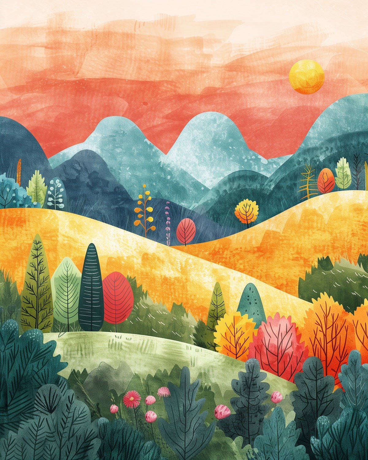 Abstract Colorful Landscape - Judy Paint