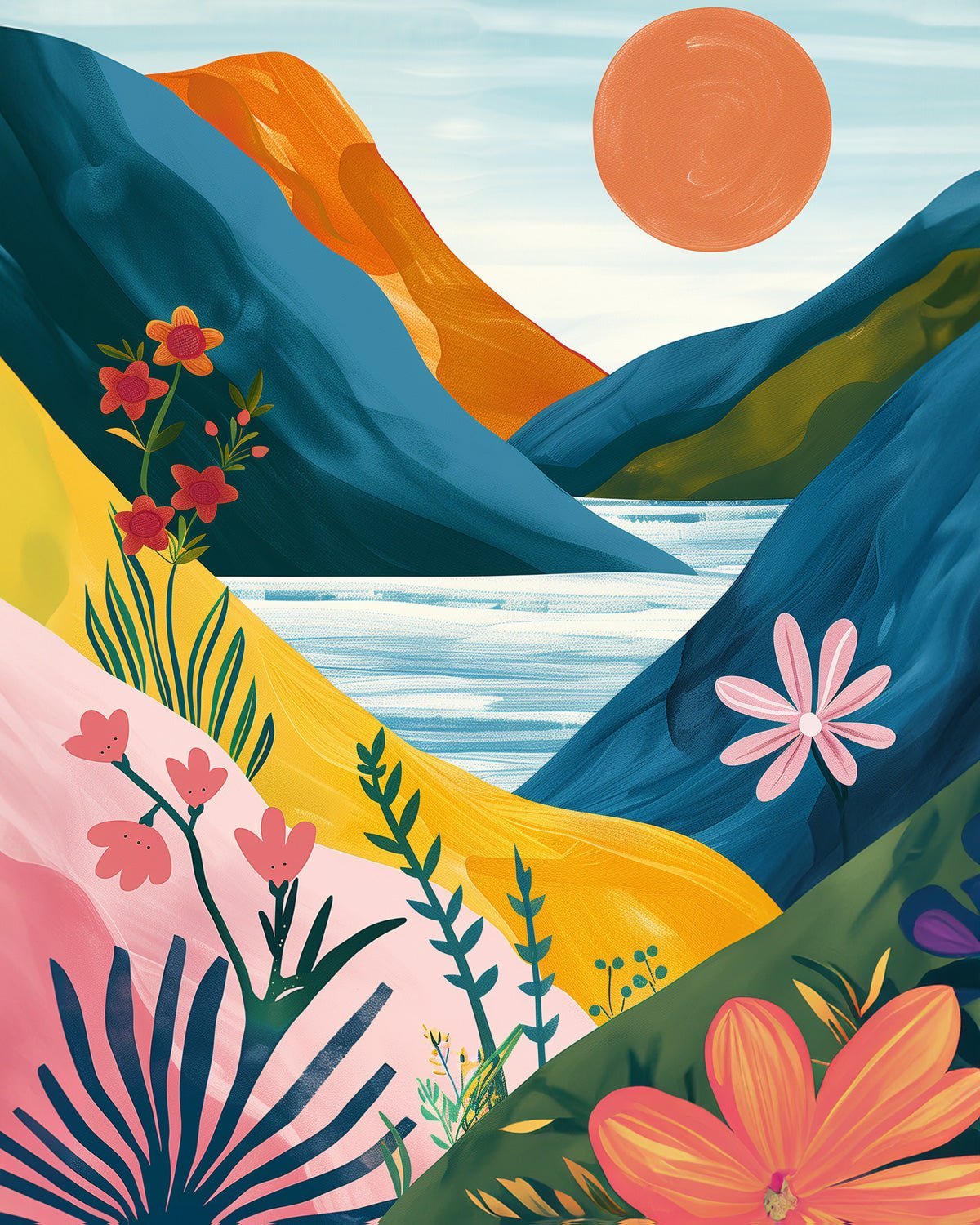 Abstract Colorful Mountains - Judy Paint