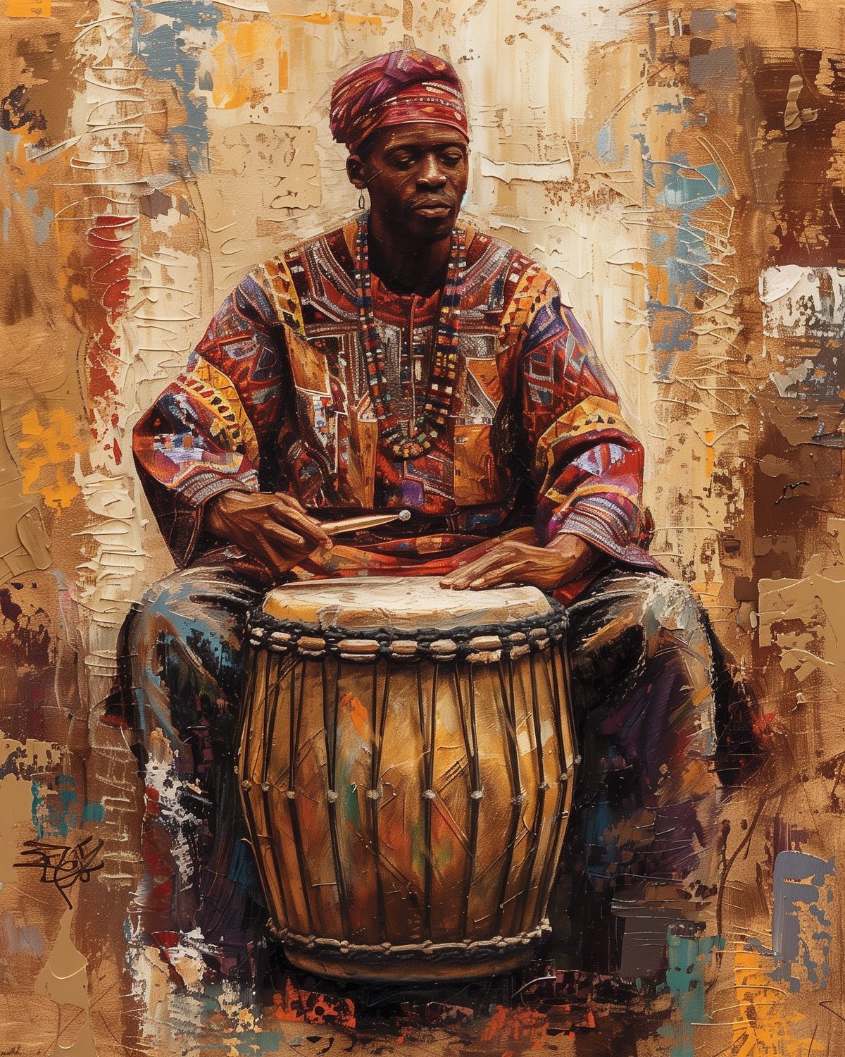 African Drummer - Judy Paint