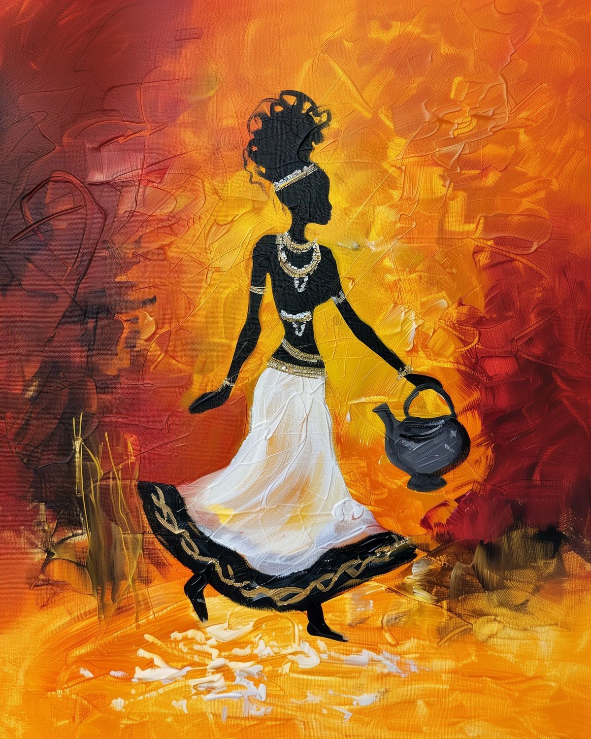 African Elegance: Woman with Jug - Judy Paint