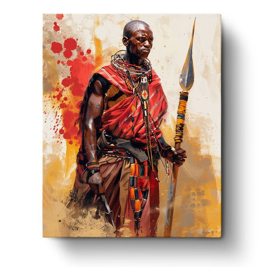 African Masai Warrior - Judy Paint