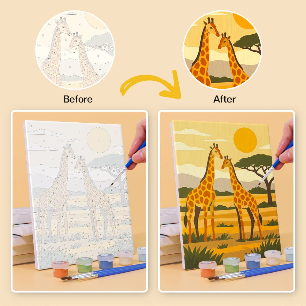 Before and after painting by numbers