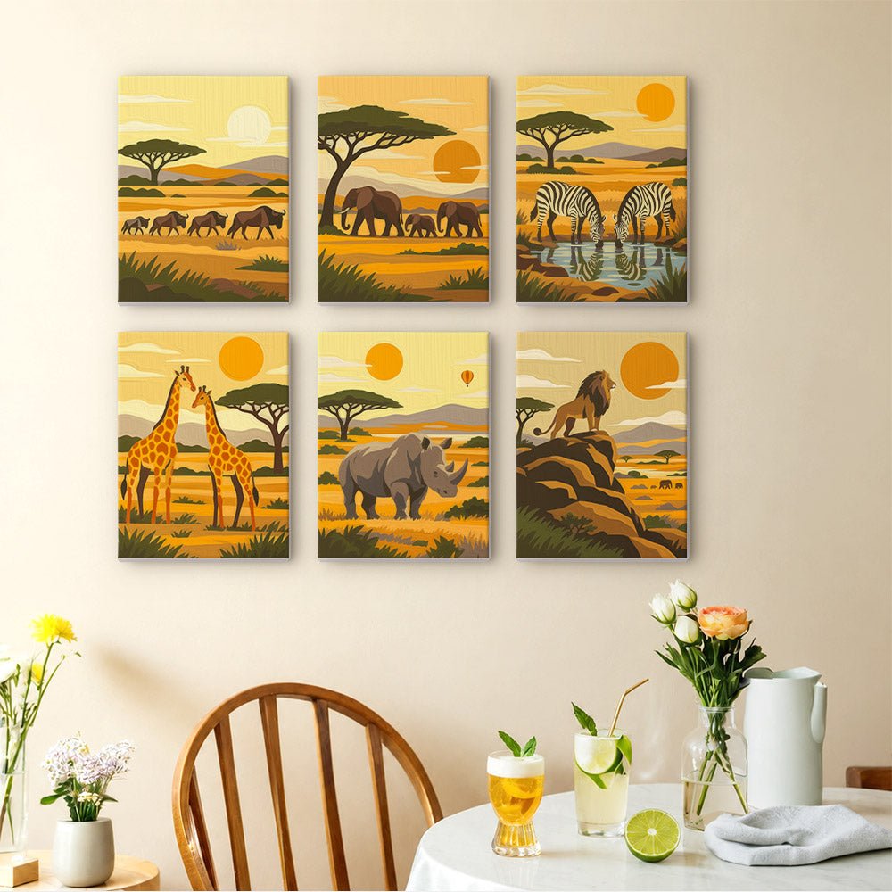 African Safari mini painting set