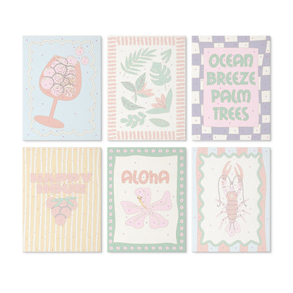 Aloha Happy Hour – Set of 6 Mini Paintings - Judy Paint
