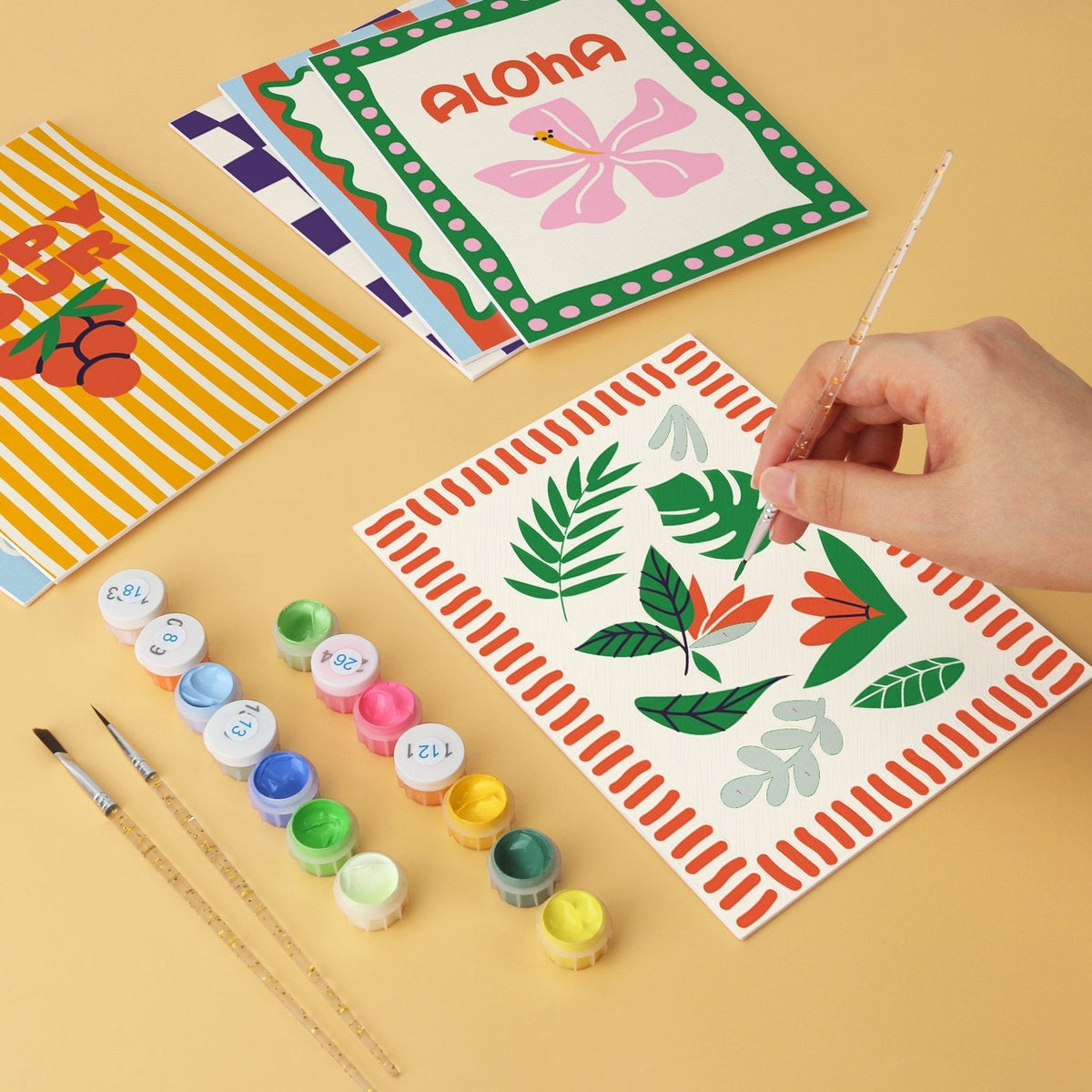 Aloha Happy Hour – Set of 6 Mini Paintings - Judy Paint