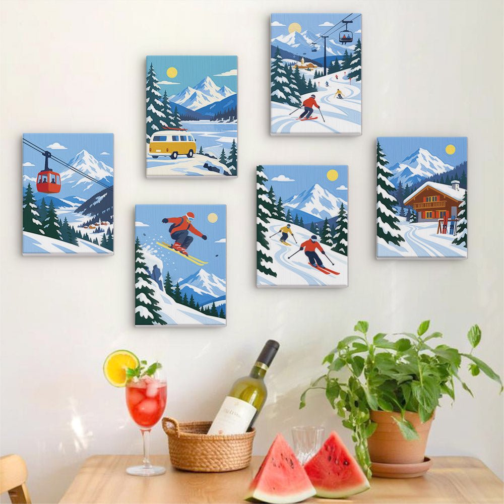 Alpine Ski Days mini painting set