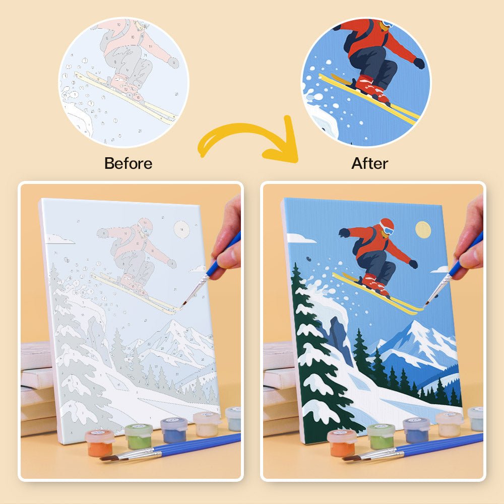 Before and after painting by numbers