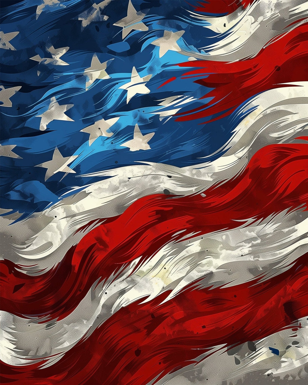 American Flag Waves - USA - Judy Paint