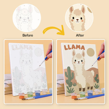 Before and after painting by numbers