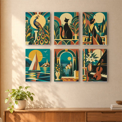Art Deco Nights mini painting set