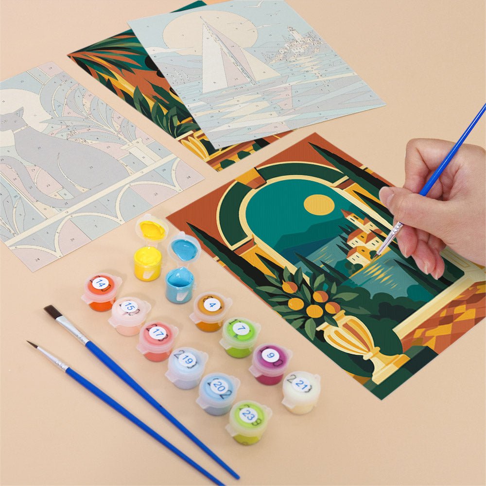 Art Deco Nights mini painting set
