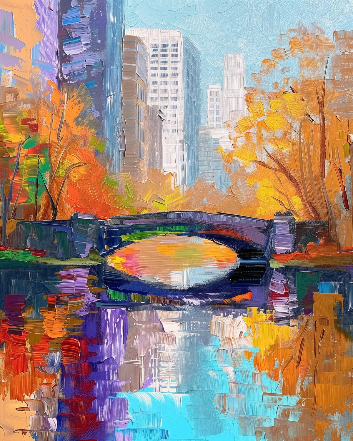 Autumn Cityscape Serenity - USA - Judy Paint