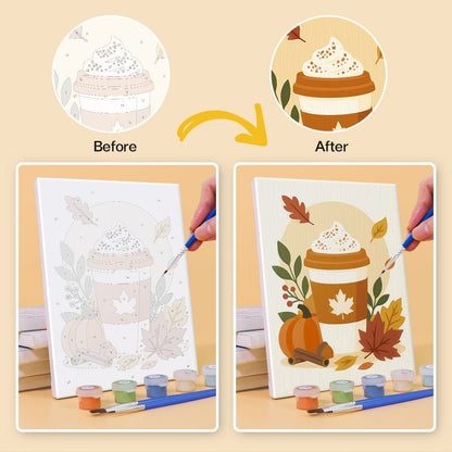Before and after painting by numbers