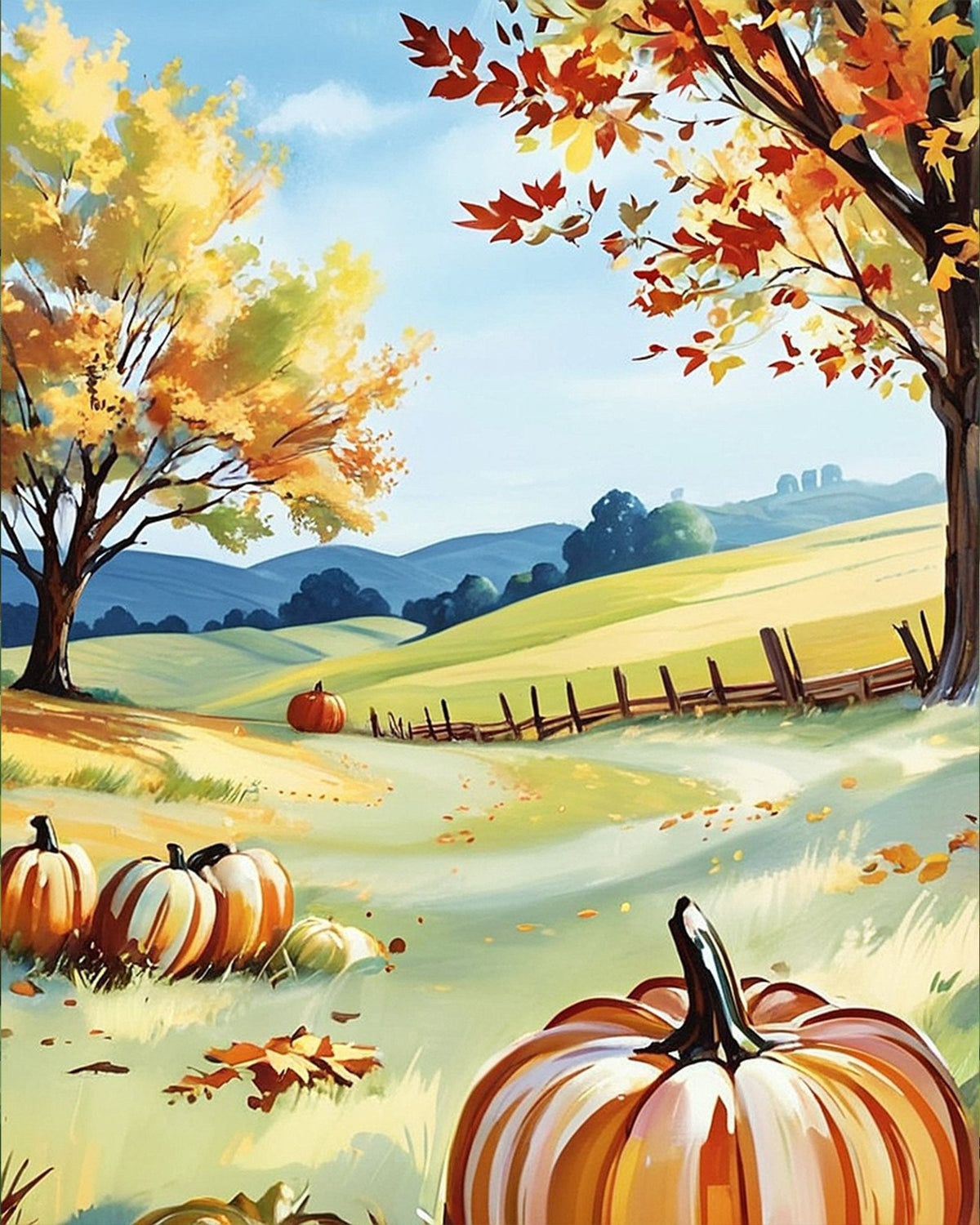 Autumn Pumpkin Patch - Kids - Judy Paint