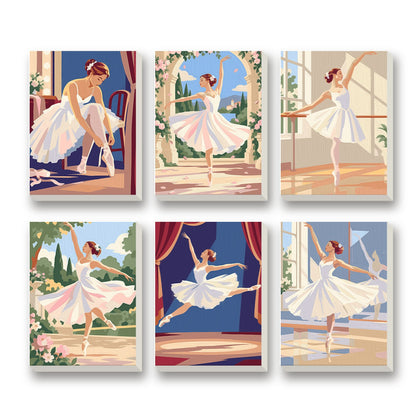 Ballet Dreams – set of 6 mini paint by numbers canvases