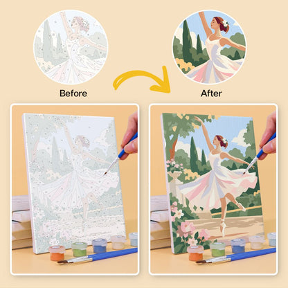Before and after painting by numbers