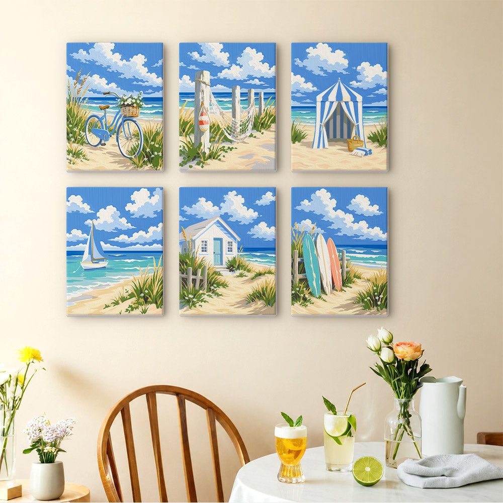 Beach Cottages mini painting set