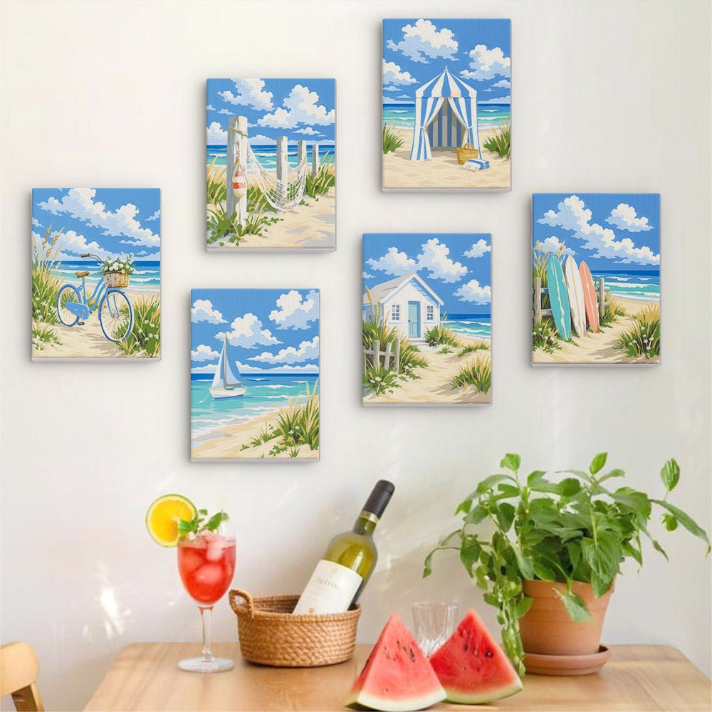 Beach Cottages mini painting set