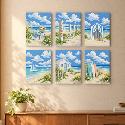 Beach Cottages mini painting set