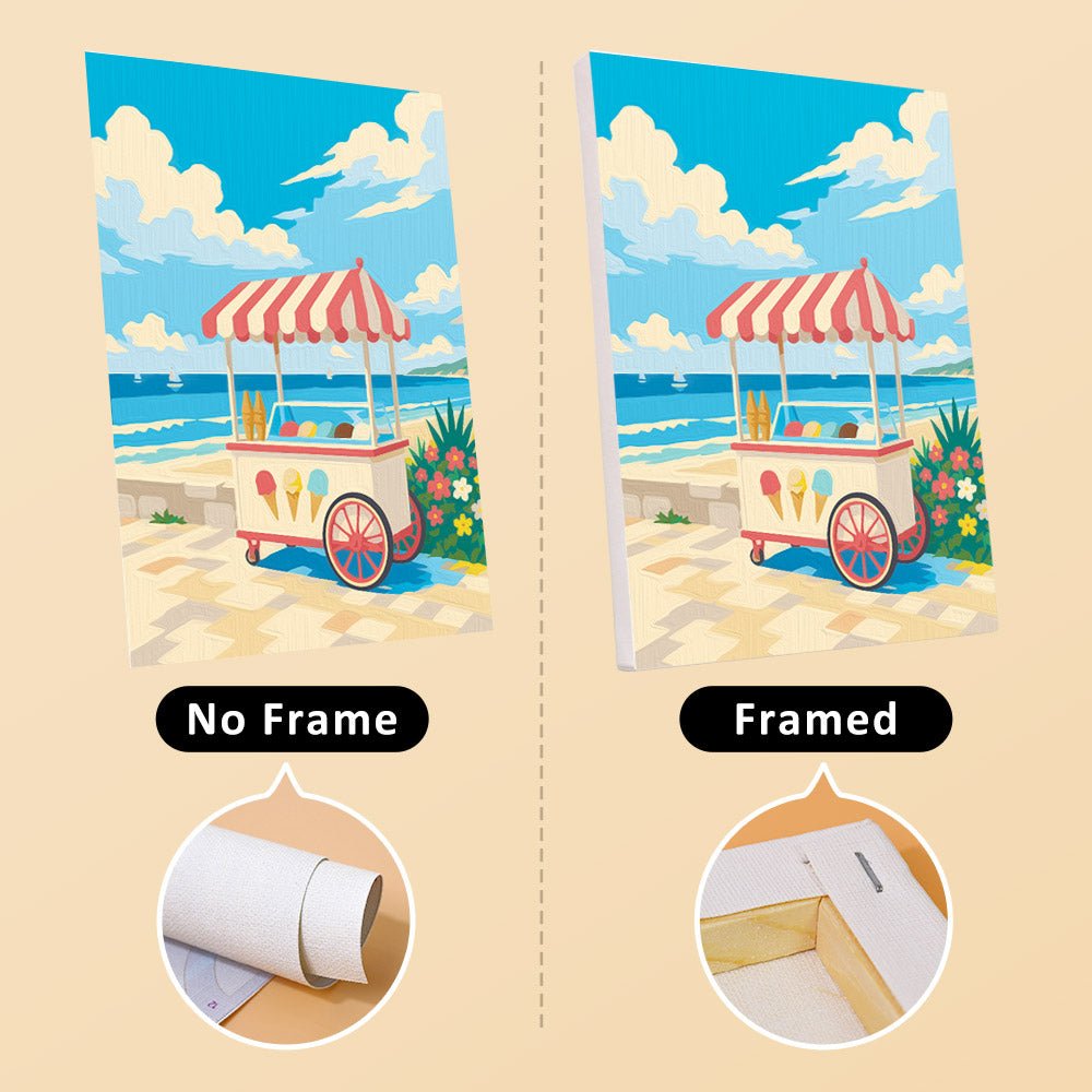 No frame vs. framed canvas