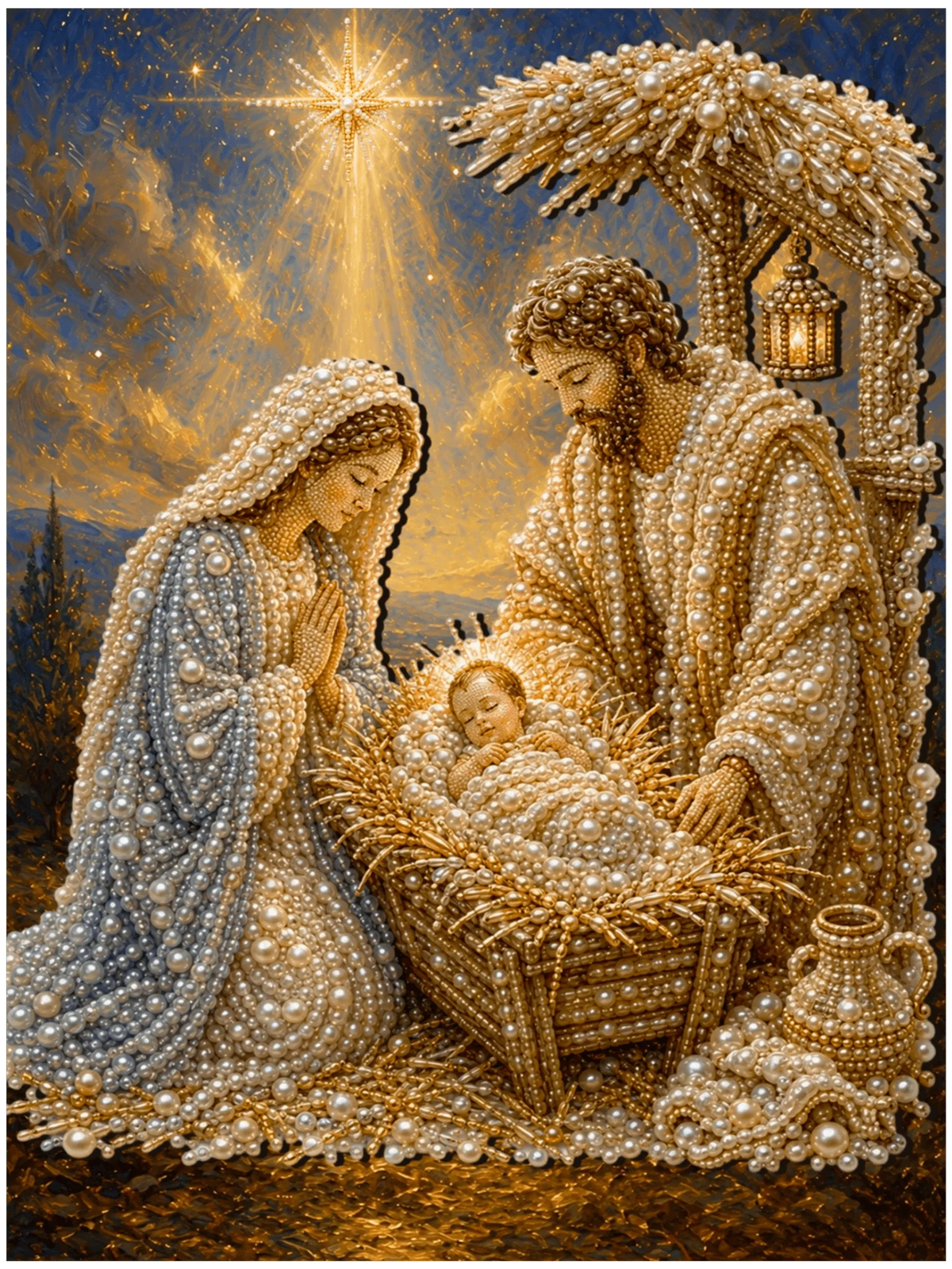 Beneath the Star of Bethlehem - Pearl Painting - Judy Paint