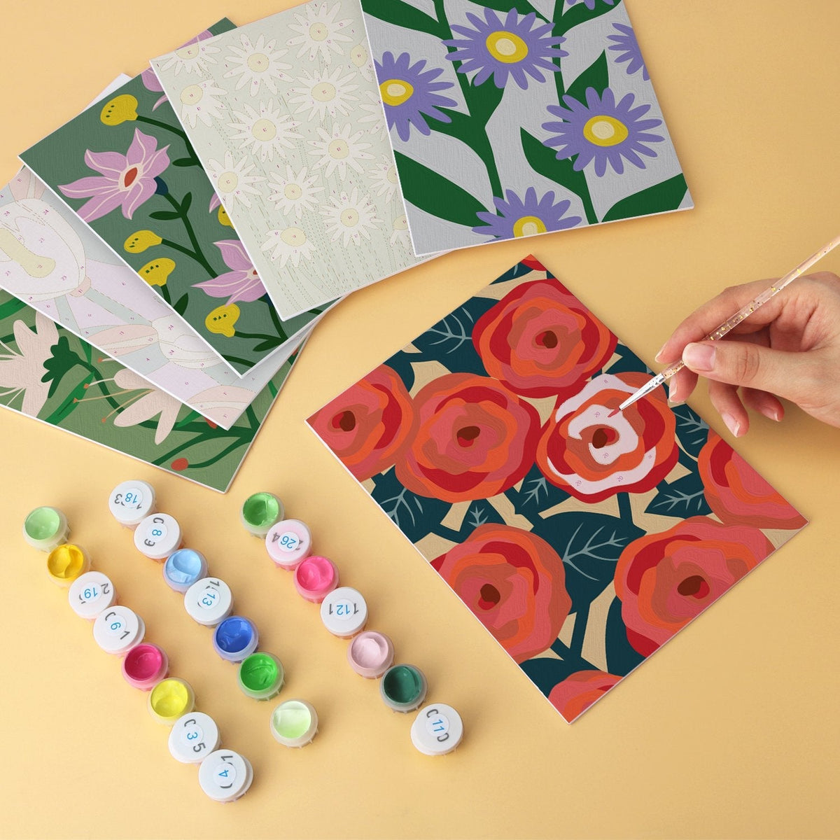 Bloom Garden – Set of 6 Mini Paintings - Judy Paint