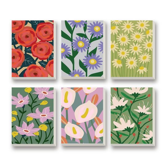 Bloom Garden – set of 6 mini paint by numbers canvases