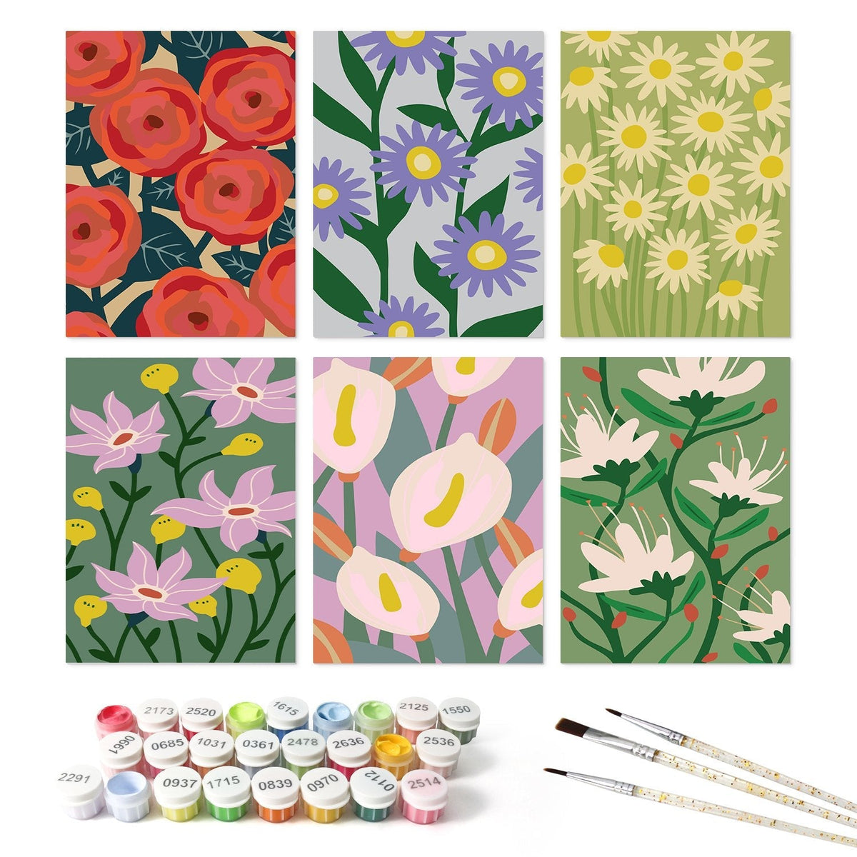 Bloom Garden – Set of 6 Mini Paintings - Judy Paint