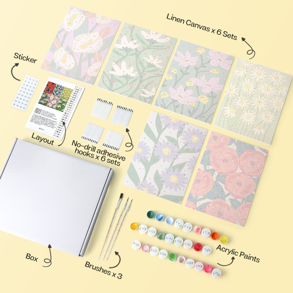 Bloom Garden – Set of 6 Mini Paintings - Judy Paint
