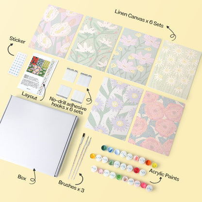Bloom Garden – Set of 6 Mini Paintings - Judy Paint