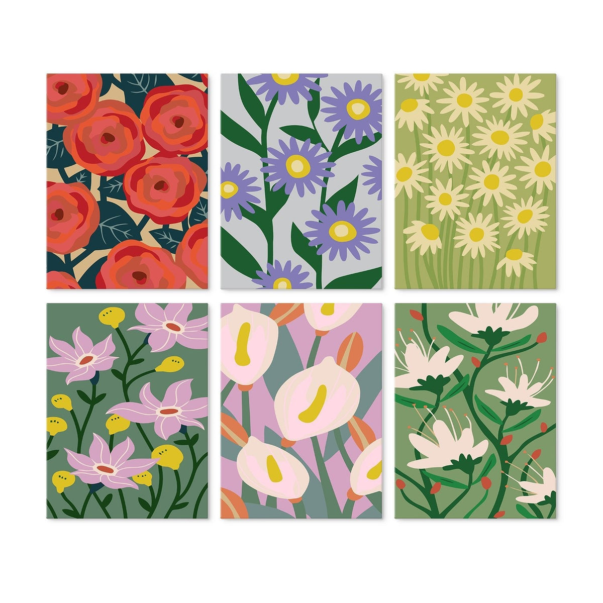 Bloom Garden – Set of 6 Mini Paintings - Judy Paint